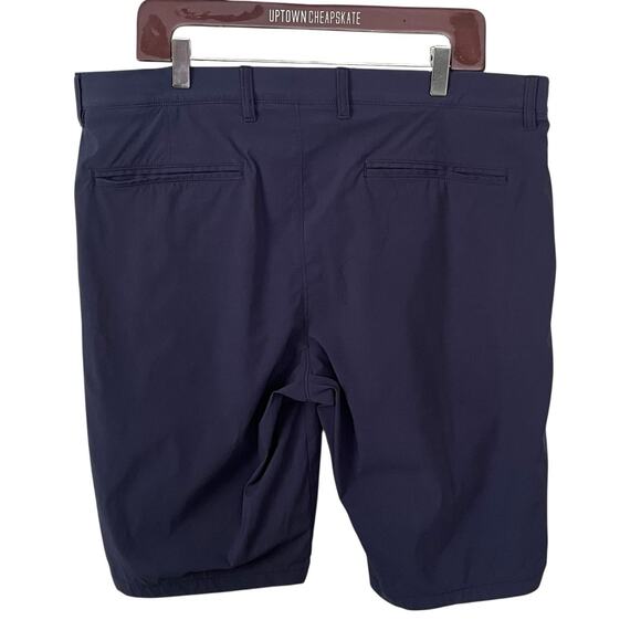 J. Crew Tech Shorts Men's Size 36 Flat Front 2-Way Stretch Sun Protection Navy - Picture 3 of 8
